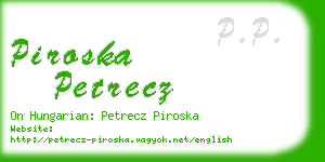 piroska petrecz business card